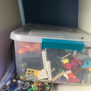 Legos there's one with people and ones with bricks